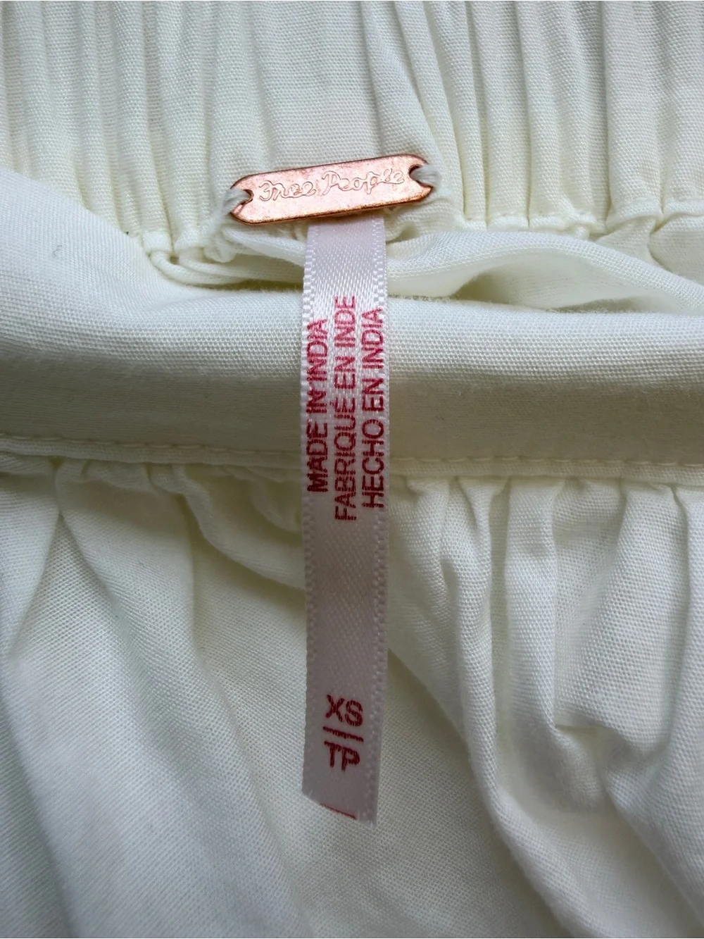 Free People Women's Cream Full-Length Gathered Skirt